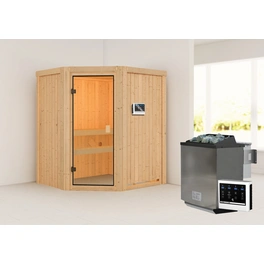 Sauna »Faurin «, BxTxH: 170 x 198 x 151 cm, 9 kW Bio Ofen mit ext. Steuerung