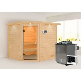 Sauna »Tilda «, BxTxH: 224 x 191 x 210 cm, 9 kW Bio Ofen mit ext. Steuerung