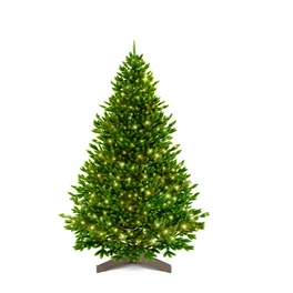 Weihnachtsbaum »Premium Tanne«, mit LED Holzständer, 120 cm