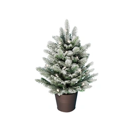 Weihnachtsbaum »Premium Tanne«, im Topf, LED, Schnee,40cm