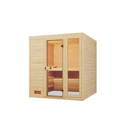 Massivholzsauna »VALIDA 3«, 4 Personen, inkl. 5,4 kW Ofen mit integrierter Steuerung