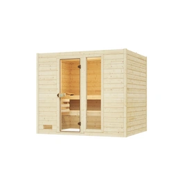 Massivholzsauna »VALIDA 4«, 6 Personen, inkl. 7,5 kW Ofen mit externer Steuerung