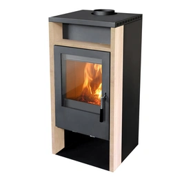 Kaminofen »Rhea«, schwarz/hellbraun, Sandstein, 6,4 kW