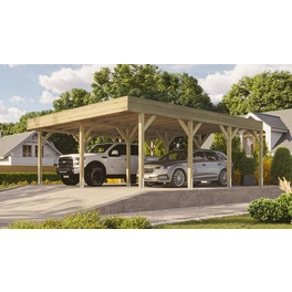 Doppelcarport, Außenmaß BxT: 644 x 666 cm, braun