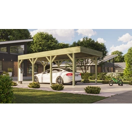 Einzelcarport, Außenmaß BxT: 328 x 666 cm, braun