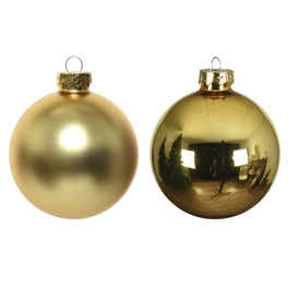 Weihnachtskugeln, Ø 6 cm, gold, Glas, 10 Stück