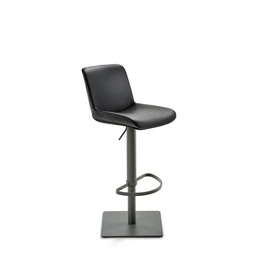 Barhocker »1287«, Breite: 40 cm, höhenverstellbar, Leder, schwarz