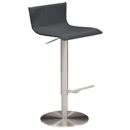 Barhocker »1225«, Breite: 39,5 cm, höhenverstellbar, Leder, grau