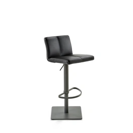 Barhocker »1285«, Breite: 42 cm, höhenverstellbar, Leder, schwarz