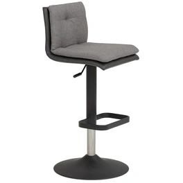 Barhocker »1211«, Breite: 44 cm, höhenverstellbar, Mikrofaser, grau