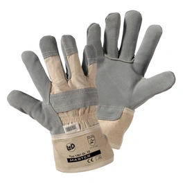 Handschuhe , beige, Rindspaltleder/Baumwolle, 1 Paar