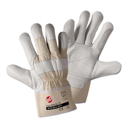 Handschuhe , beige, Rind-Narbenleder/Baumwolle, 1 Paar