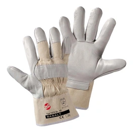 Handschuhe , beige, Rind-Narbenleder/Baumwolle, 1 Paar