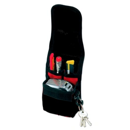 Werkzeugtasche , BxHxL: 16,5 x 4,5 x 10 cm, schwarz/rot, Polyester