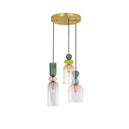 Pendelleuchte »Murano «, LED, 3-flammig, goldfarben/bunt