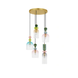 Pendelleuchte »Murano «, LED, 5-flammig, goldfarben/bunt