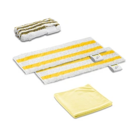 Tuch-Set, Mikrofaser, weiß/gelb, für die Dampfreinigung