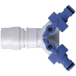 2-Wege-Verteiler-Ventil »G099EX«, Länge: 18,8 cm, Kunststoff, weiß/blau