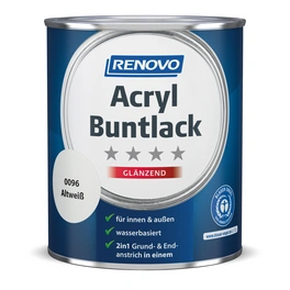 Acryl-Buntlack, altweiß RAL 0096, glänzend, 0,75l