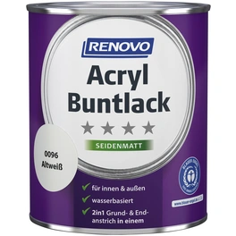 Acryl-Buntlack, altweiß RAL 0096, seidenmatt, 0,75l