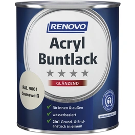 Acryl-Buntlack, cremeweiss RAL 9001, glänzend, 0,75l