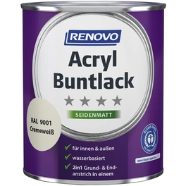 Acryl-Buntlack, cremeweiß RAL 9001, seidenmatt, 0,75l