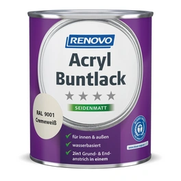 Acryl-Buntlack, cremeweiß RAL 9001, seidenmatt, 0,75l