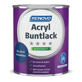 Acryl-Buntlack, enzianblau RAL 5010, seidenmatt, 0,75l