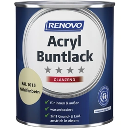 Acryl-Buntlack, glänzend, hellelfenbein RAL 1015, 0,75l