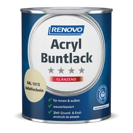 Acryl-Buntlack, glänzend, hellelfenbein RAL 1015, 0,75l