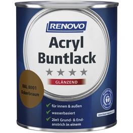 Acryl-Buntlack, glänzend, ockerbraun RAL 8001, 0,75l