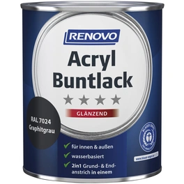 Acryl-Buntlack, graphitgrau RAL 7024, glänzend, 0,75l