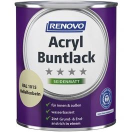 Acryl-Buntlack, hellelfenbein RAL 1015, seidenmatt, 0,75l