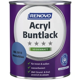 Acryl-Buntlack, himmelblau RAL 5015, seidenmatt, 0,75l