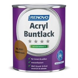 Acryl-Buntlack, ockerbraun RAL 8001, seidenmatt, 0,75l