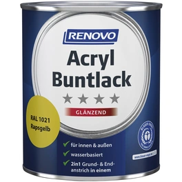 Acryl-Buntlack, rapsgelb RAL 1021, glänzend, 0,75l