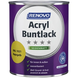 Acryl-Buntlack, rapsgelb RAL 1021, seidenmatt, 0,75l