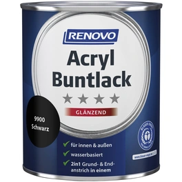 Acryl-Buntlack, schwarz RAL 9900, glänzend, 0,75l