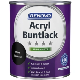 Acryl-Buntlack, schwarz RAL 9900, seidenmatt, 0,75l
