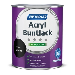 Acryl-Buntlack, schwarz RAL 9900, seidenmatt, 0,75l