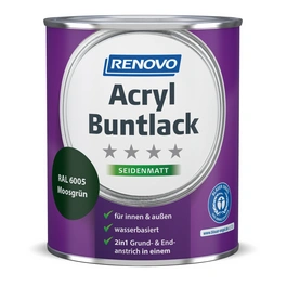 Acryl-Buntlack, seidenmatt, mossgrün RAL 6005, 0,75l