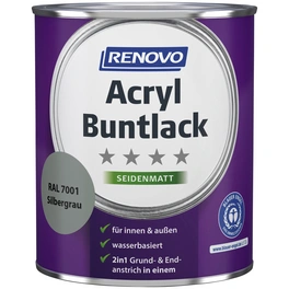 Acryl-Buntlack, silbergrau RAL 7001, seidenmatt, 0,75l