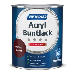 Acryl-Buntlack, weinrot RAL 3005, glänzend, 0,75l