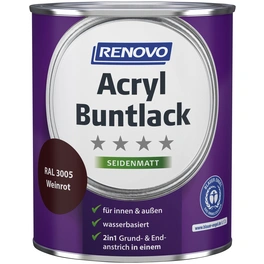 Acryl-Buntlack, weinrot RAL 3005, seidenmatt, 0,75l