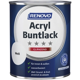 Acryl-Buntlack, weiß RAL 0095, glänzend, 0,75l
