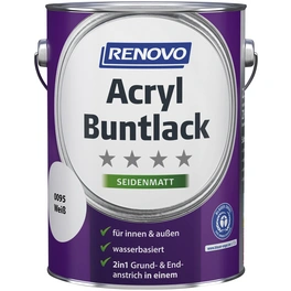 Acryl-Buntlack, weiß RAL 0095, seidenmatt, 2,5l