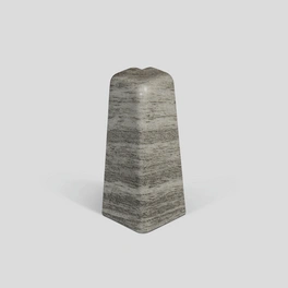 Außenecken, für Sockelleiste (6 cm), Dekor: Eiche grau, Kunststoff, 2 Stück