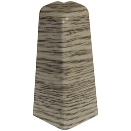 Außenecken, für Sockelleiste (6 cm), Dekor: Eiche graubraun, Kunststoff, 2 Stück