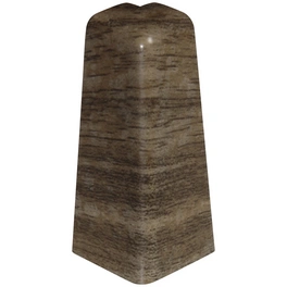 Außenecken, für Sockelleiste (6 cm), Dekor: Nußbaum braun, Kunststoff, 2 Stück