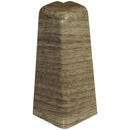 Außenecken, für Sockelleiste (6 cm), Dekor: Nußbaum hellbraun, Kunststoff, 2 Stück